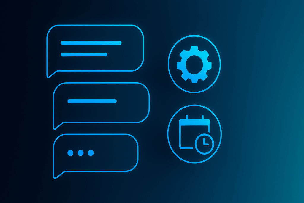 How requests move from chat to the right person, fast Customer messaging flow: email to chat handoff with person icon—illustrates WhatsApp automation routing