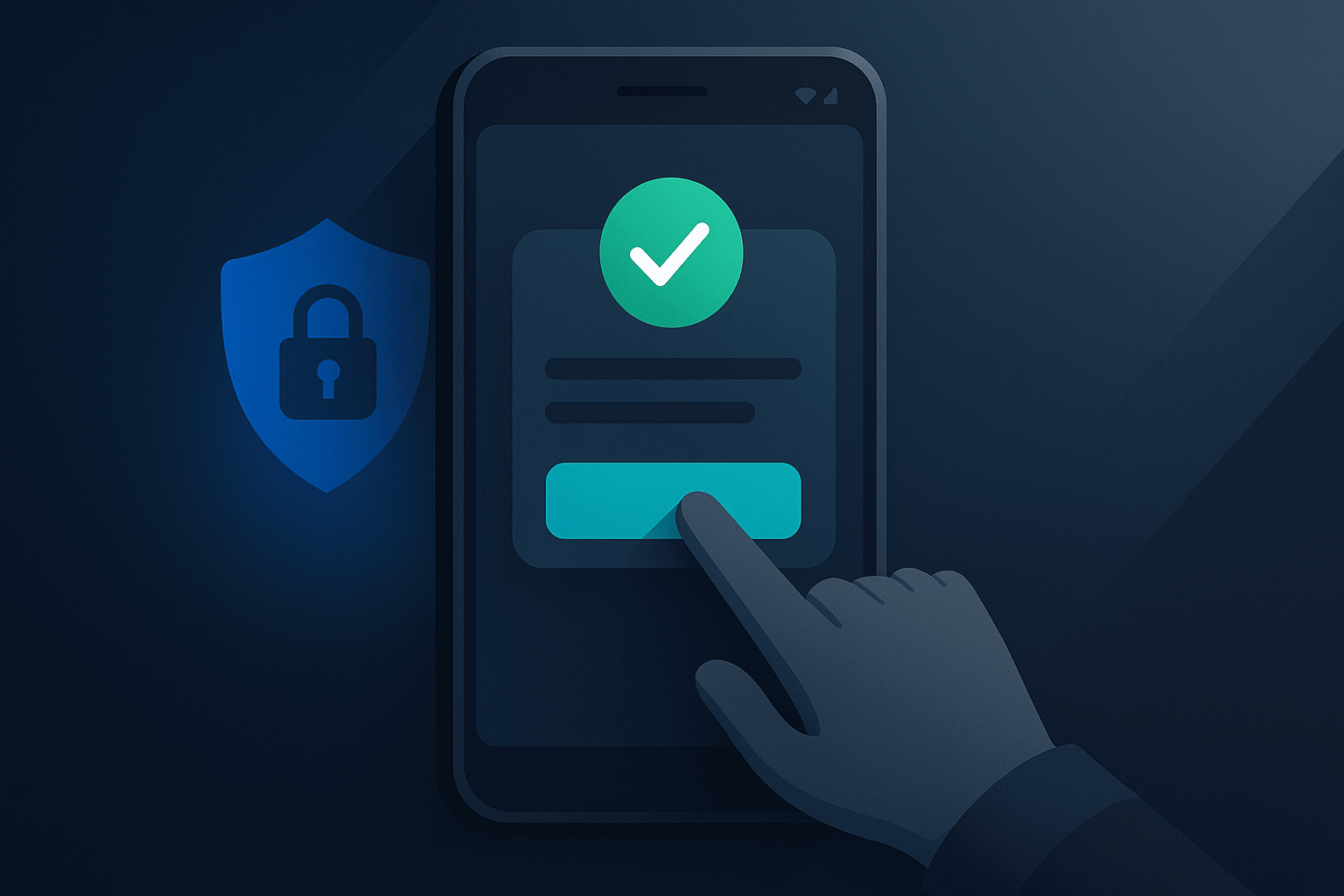 Privacy compliance icons: document with shield check, checkbox, toggle, padlock, and EU stars on dark background.