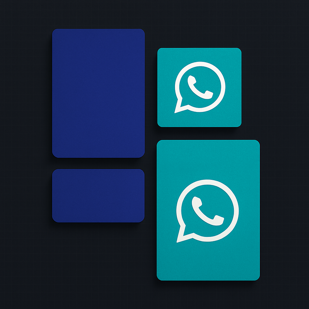 What WhatsApp Marketing Really Means Angular geometric chat cards on dark blue gradient
