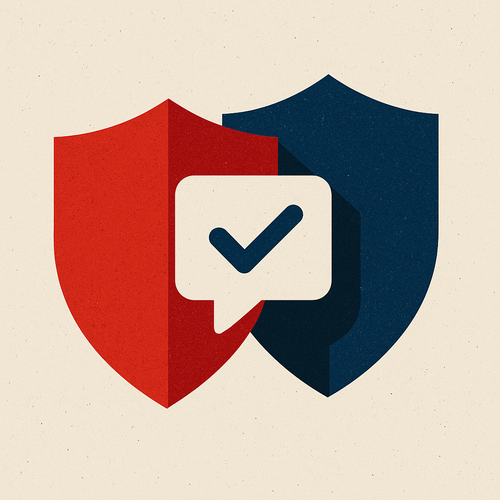 Keeping WhatsApp Strategy Safe Legal Shield icon protecting messaging elements on dark background