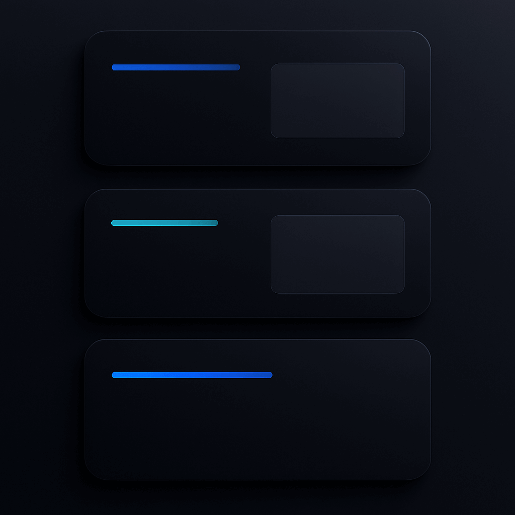 Dark interface showing prioritized customer question cards in blue and cyan gradient
